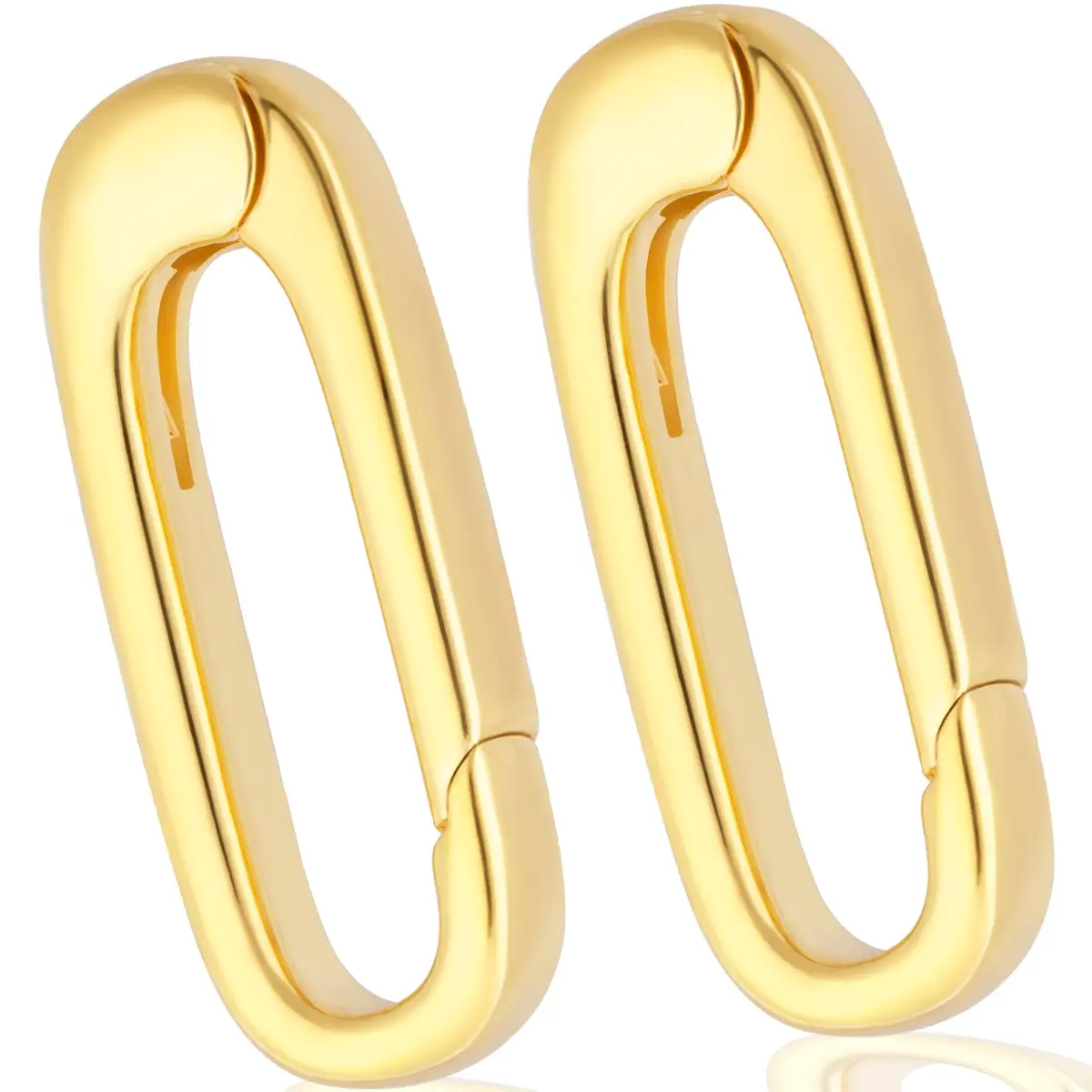 Alpinleux Gold Oval Necklace Pendant Clasp, 0.26"×0.71" | Jewelry Making Accessory - main product image