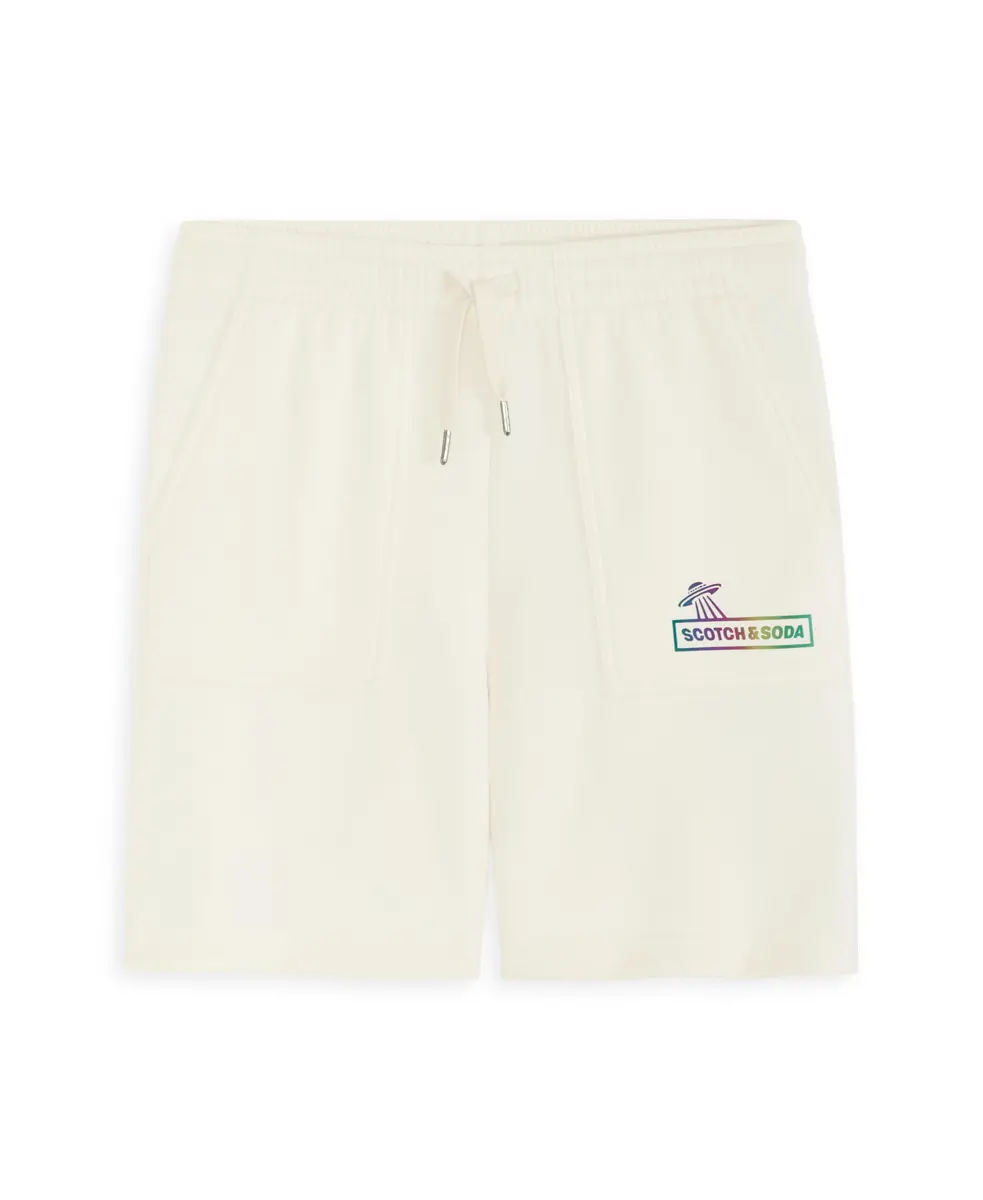 Scotch & Soda Boys Double Knit Short, Eggnog White, M | Summer Sporty Comfort - main product image