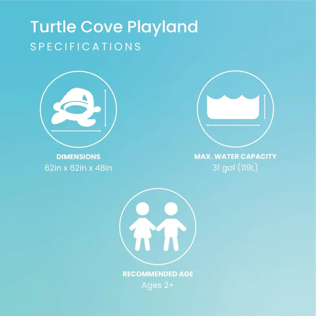 Intex Turtle Cove Playland Inflatable Paddling Pool or Ball Pit, 86" x 81" x 38" | Authentic USA Import - view 4