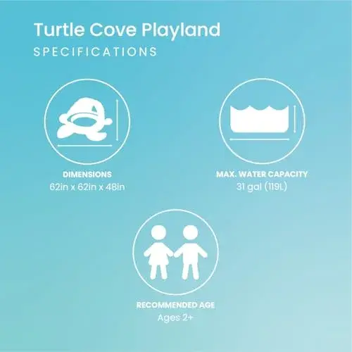 Intex Turtle Cove Playland Inflatable Paddling Pool or Ball Pit, 86" x 81" x 38" | Authentic USA Import - view 6