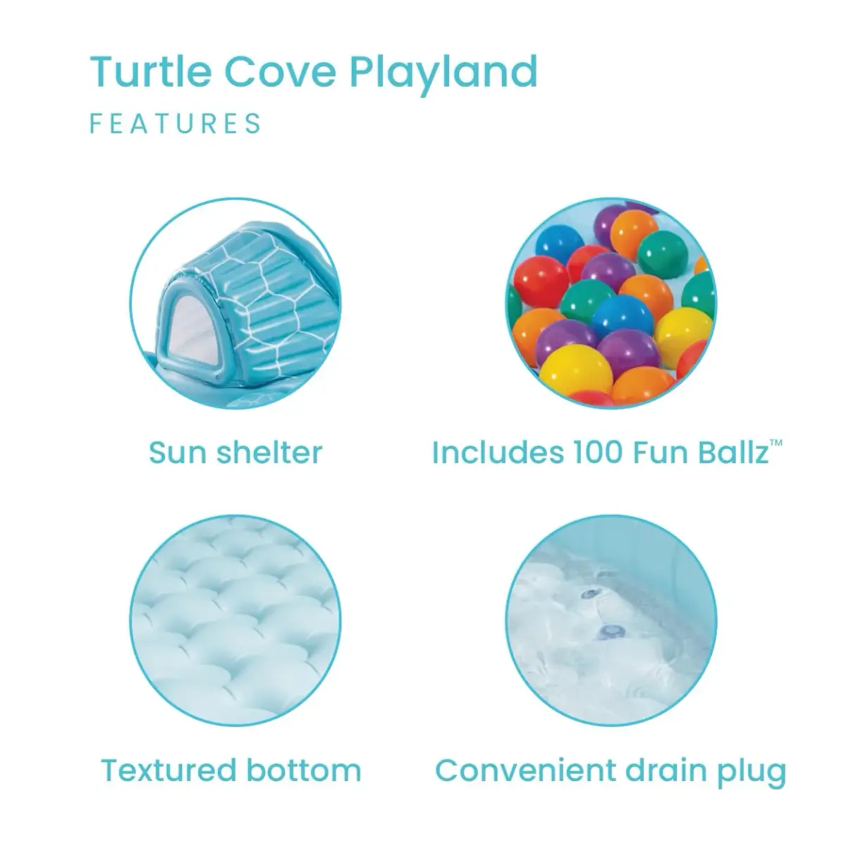Intex Turtle Cove Playland Inflatable Paddling Pool or Ball Pit, 86" x 81" x 38" | Authentic USA Import - view 7