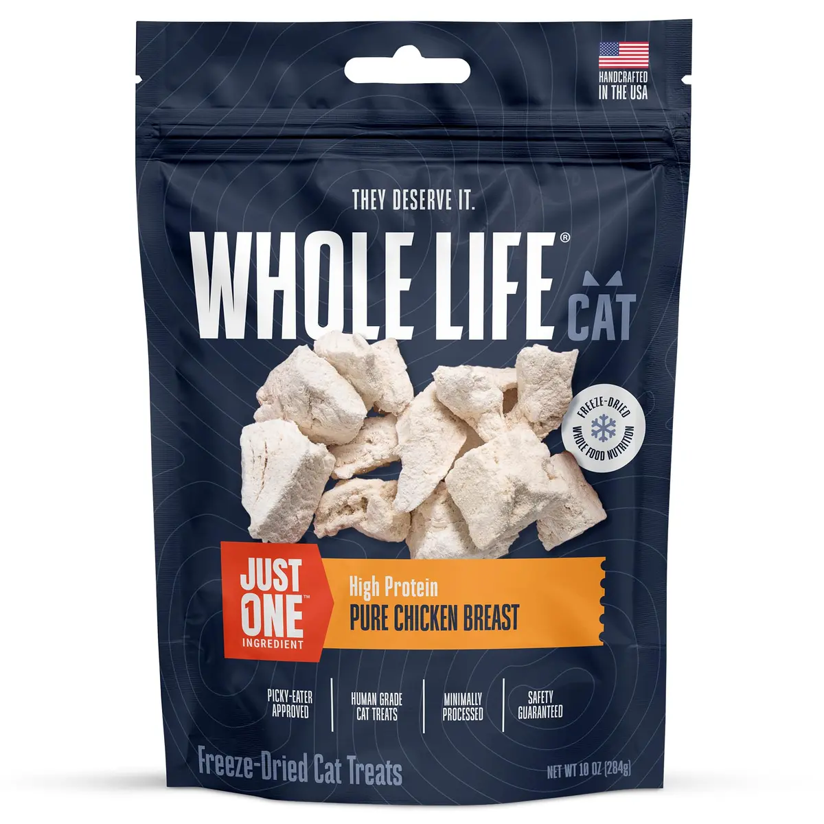 Whole Life Pet Products Just One Chicken Freeze Dried Cat Treats 283 g (10 oz) | Single Ingredient Protein-Packed Snacks - main product image