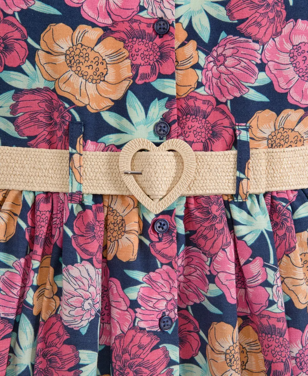 Scotch & Soda Girls Floral Belted Dress, Sargasso Floral, M | Whimsical Summer Style for Girls - view 2