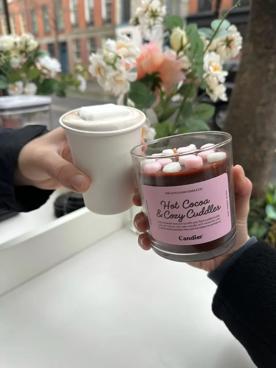 Candier Hot Cocoa & Cozy Cuddles Soy Candle 9oz | 60hr Burn Time, Rich Chocolate & Caramel Aroma - view 3