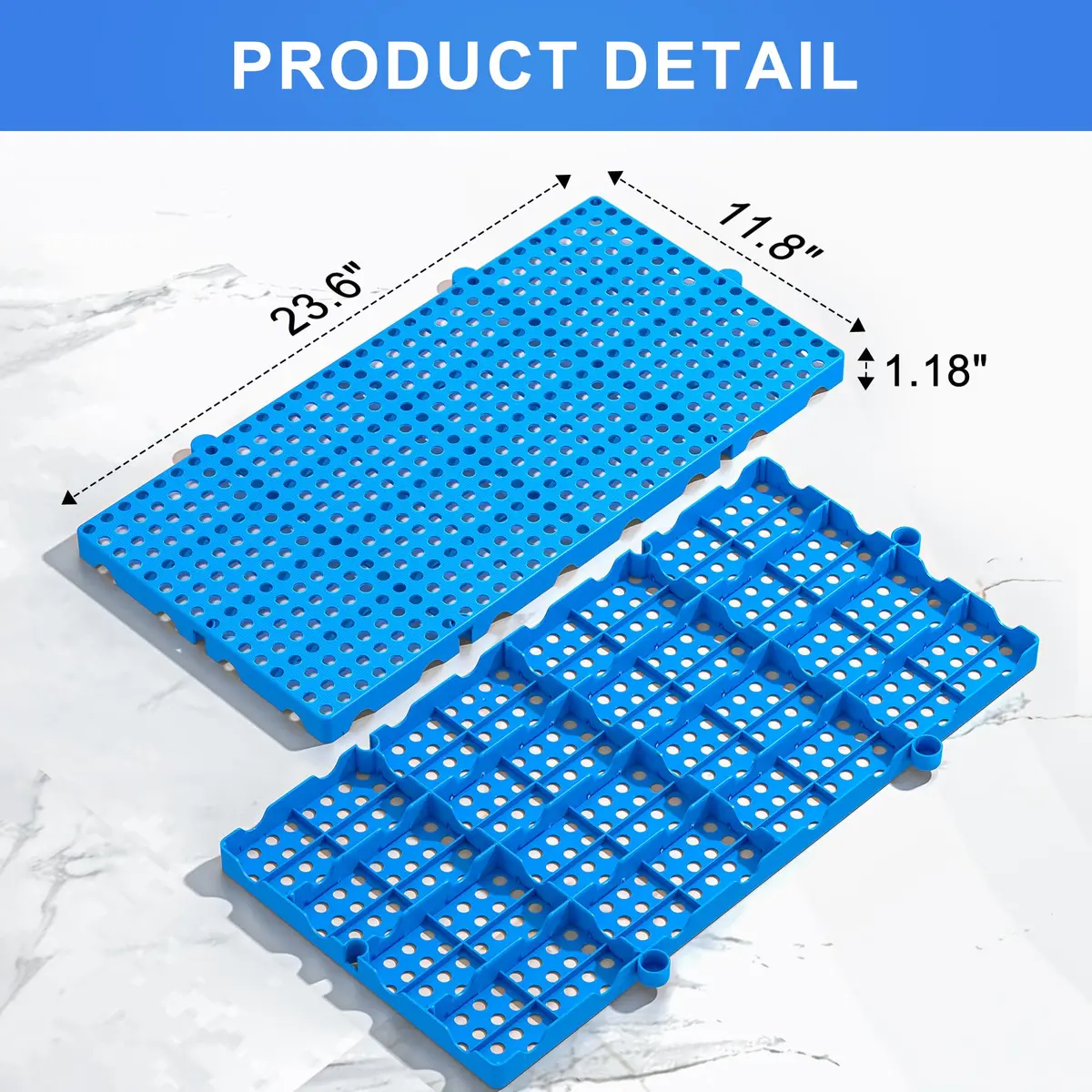 XyVoltic Plastic Pallets 10 Pack | Basement Storage, 1000lb Capacity, Blue - view 2