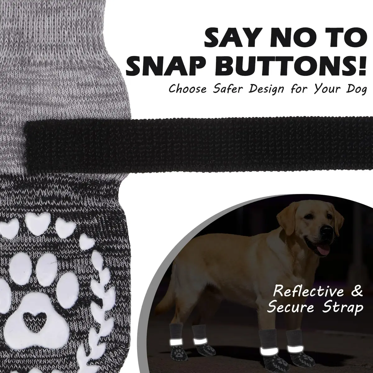 EXPAWLORER Anti-Slip Dog Socks XL (3.5in Paw Width) | Prevent Licking & Slipping on Hot Pavement & Floors - view 7