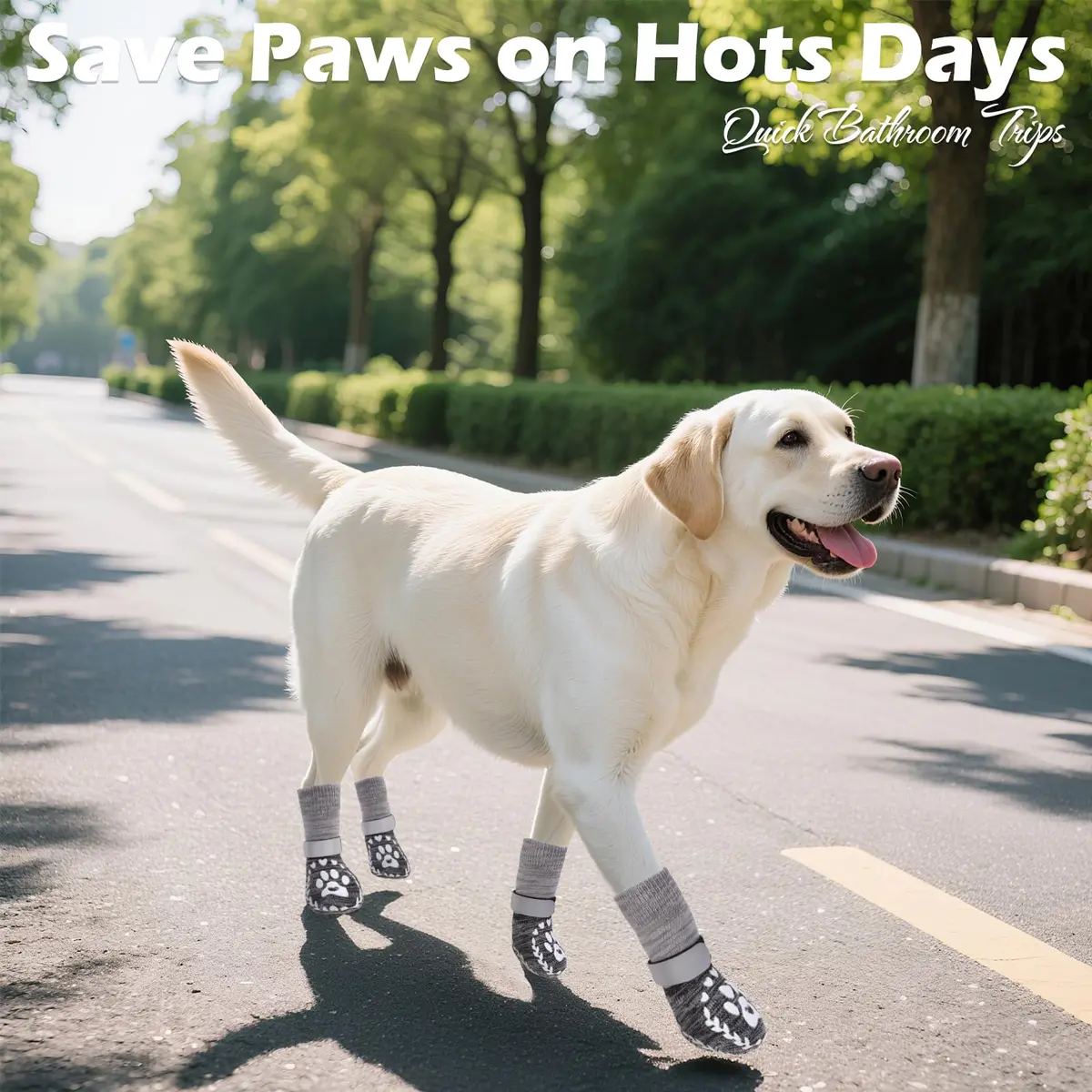 EXPAWLORER Anti-Slip Dog Socks XL (3.5in Paw Width) | Prevent Licking & Slipping on Hot Pavement & Floors - view 3