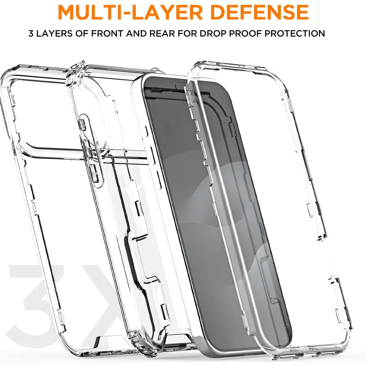 AICase for iPhone 17 Pro Max Clear,Heavy Duty 3-Layer Drop Protection | Shockproof & Anti-Yellowing - view 4