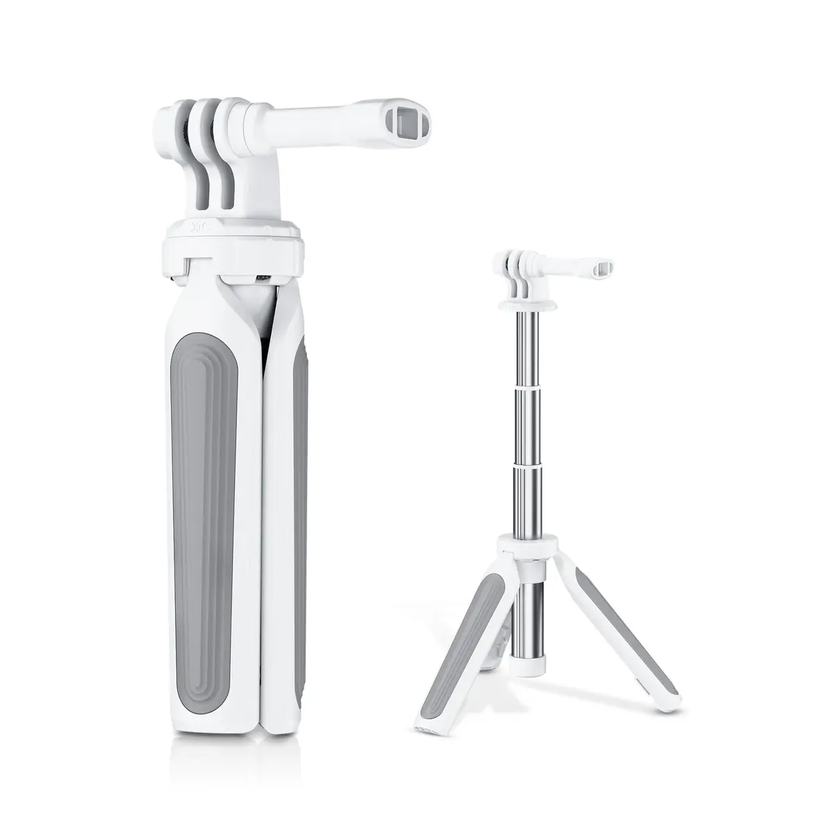 JJC Mini Selfie Stick Tripod for DJI Osmo Action 6 5 4 3 GoPro Hero 13 12 11 10 9 8 White | Extensible 9.69" (24.6cm) with Non-Slip Pad - main product image