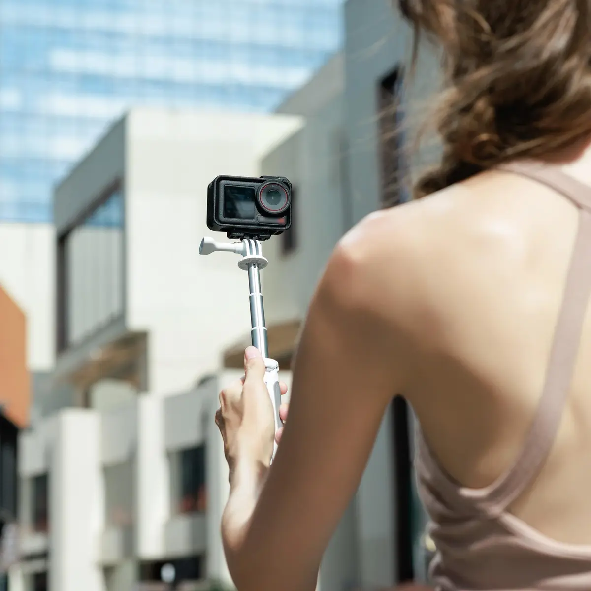 JJC Mini Selfie Stick Tripod for DJI Osmo Action 6 5 4 3 GoPro Hero 13 12 11 10 9 8 White | Extensible 9.69" (24.6cm) with Non-Slip Pad - view 8