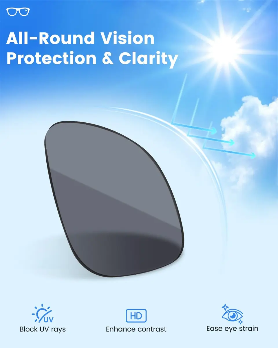 BandSmith Polarized Replacement Lenses for Ray-Ban Meta Wayfarer RW4008 & RW4012 (53mm Gray) - view 4