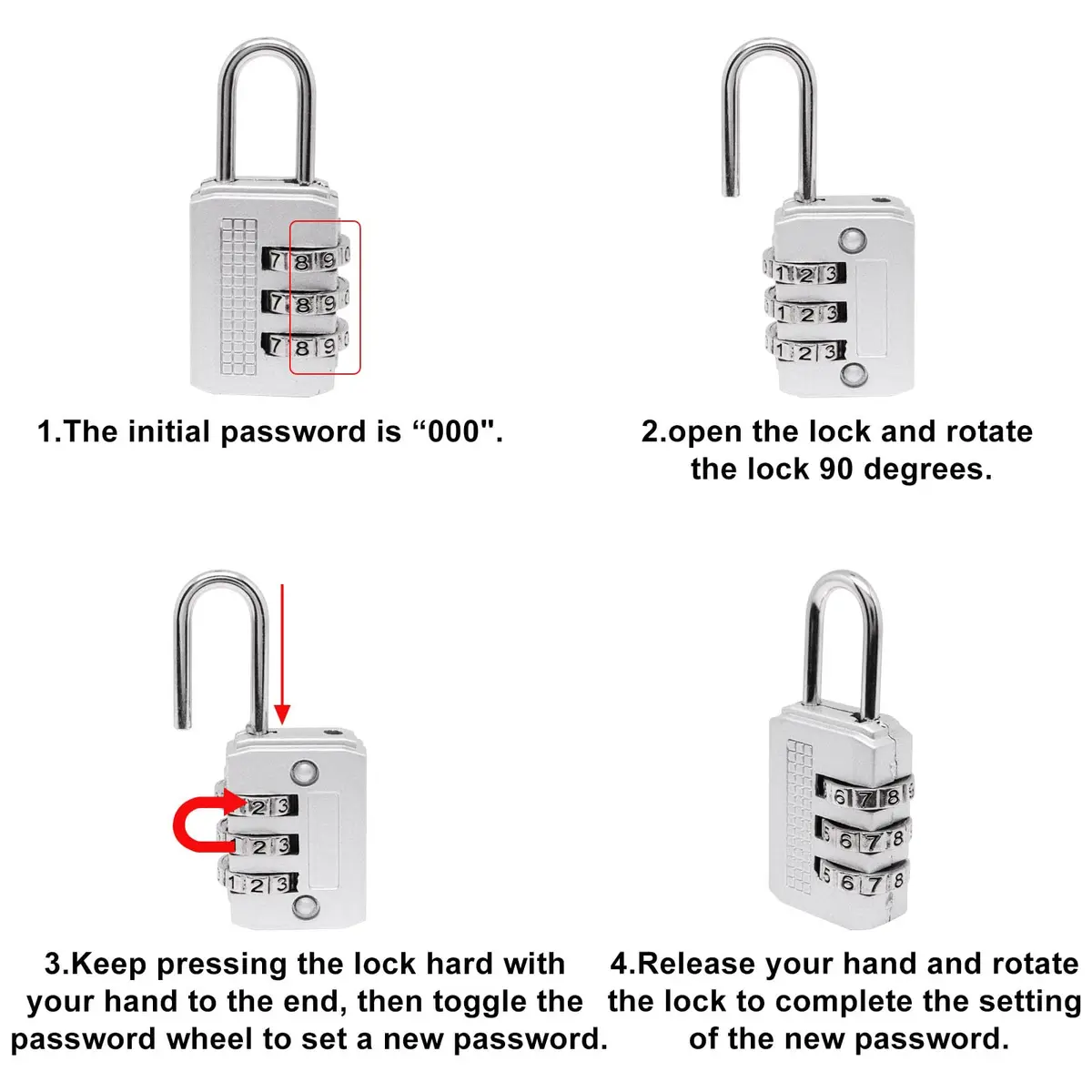ZHMEINA Steel Cable Lock 6.6Ft Silver | Double Loop Security Cable for Bike & Luggage - view 4