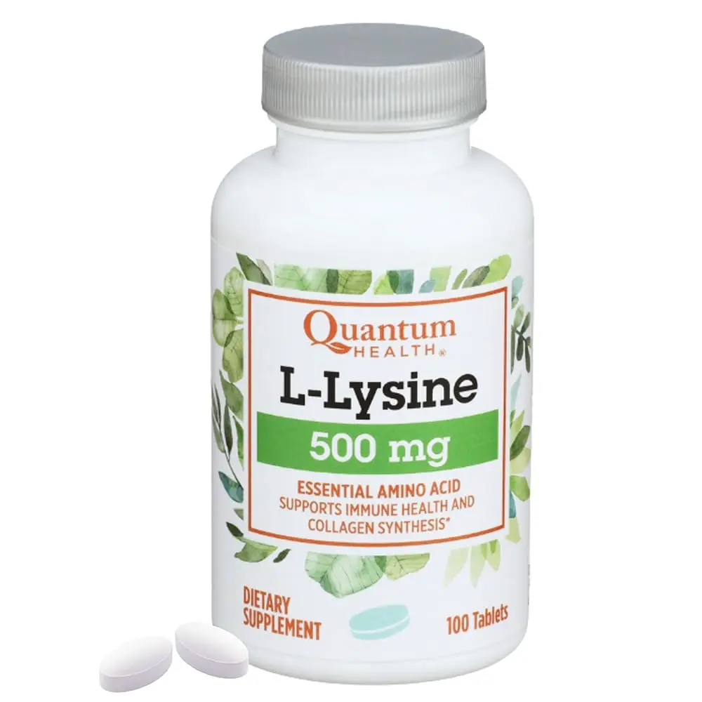 Quantum L-Lysine 500 mg Essential Amino Acid Supplement | Supports Collagen, Bone & Immune Health - main product image