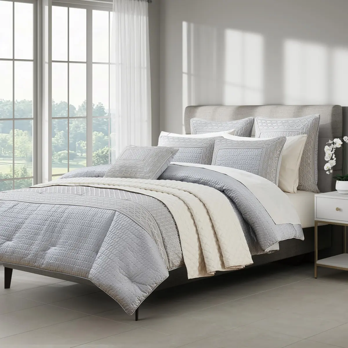 J. Queen New York Melbourne Cloud Queen Comforter Set | Luxurious Geometric Design Polyester Bedding - view 7