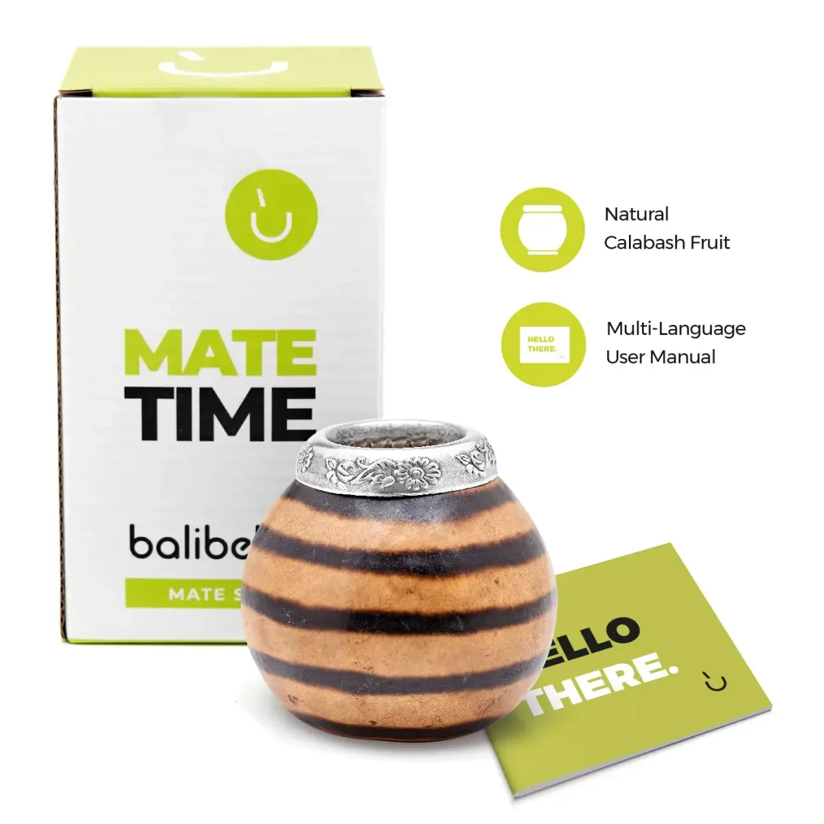 BALIBETOV Natural Gourd Yerba Mate Cup Set 200ml (7 fl oz) | Authentic Argentine Craftsmanship - view 2