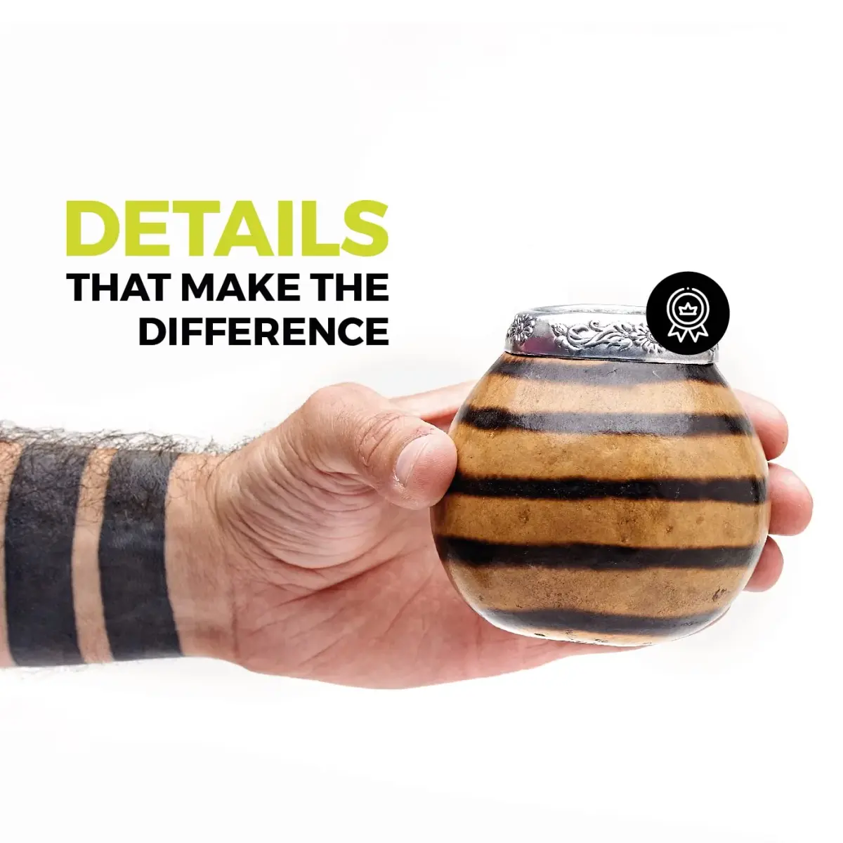BALIBETOV Natural Gourd Yerba Mate Cup Set 200ml (7 fl oz) | Authentic Argentine Craftsmanship - view 4