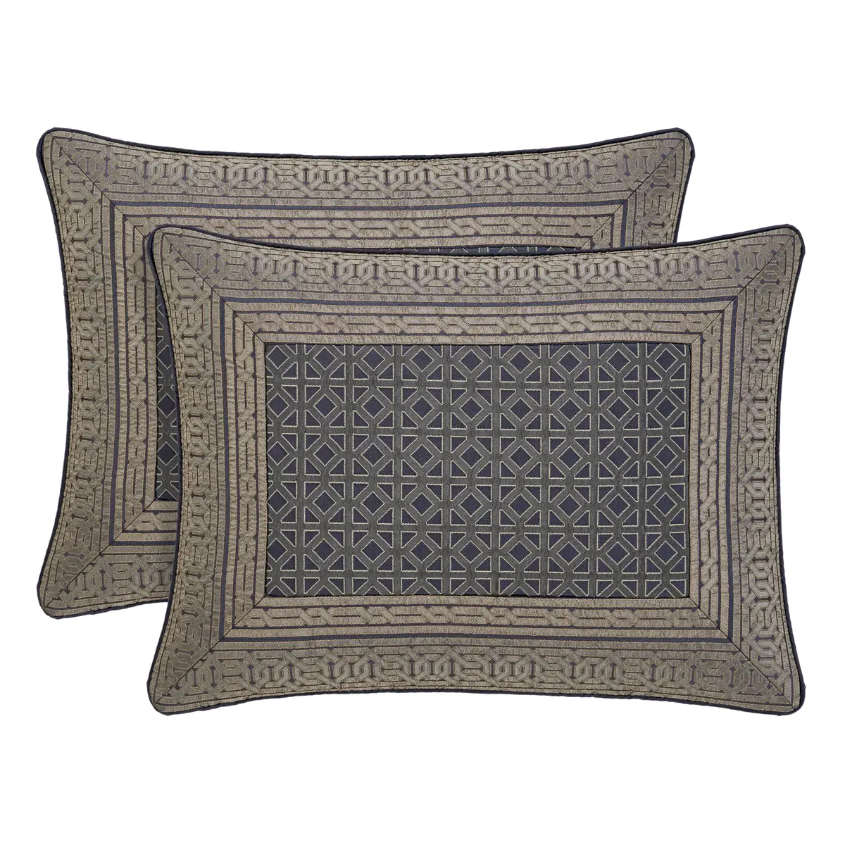 J. Queen New York Avelyn Slate Queen Comforter Set 4 Pieces | Luxurious Geometric Design - view 7