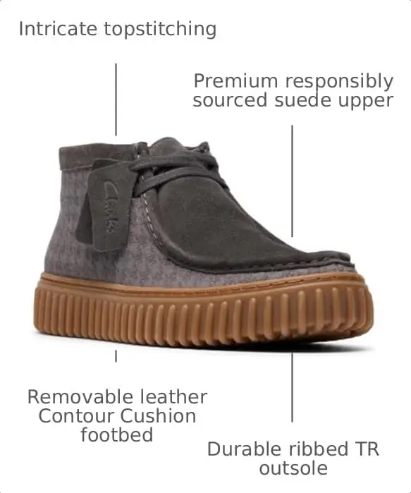 Clarks Men’s Torhill Hi Oxford Boot 8.5 | Heritage-Inspired Casual Leather Shoe - view 3