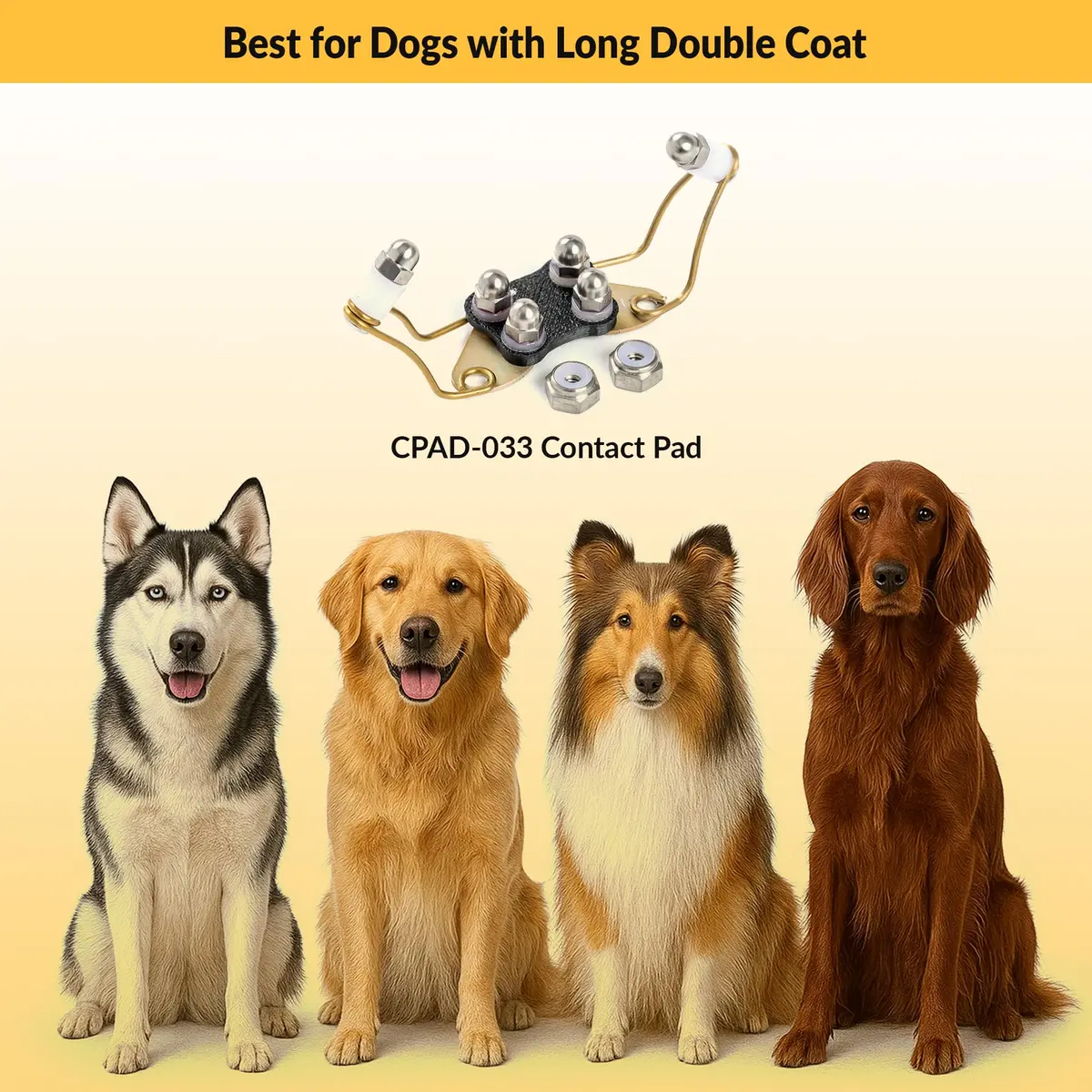 Educator CPAD-033 Winged Titanium Contact Pad for Long Hair Dogs | 1.9cm (0.75in) Length - view 5