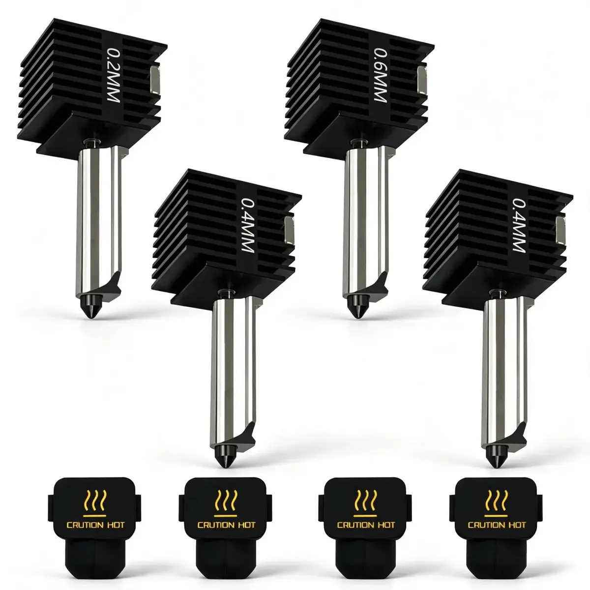 HzdaDeve A1 Mini Hotend Kit 4-Pack (0.2/0.4/0.6mm) | Precision Hardened Steel Nozzles for Bambu Lab A1/A2L Printers - main product image