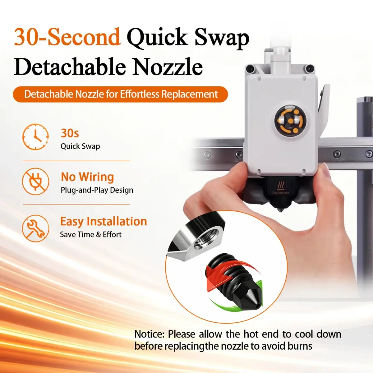 HzdaDeve A1 Mini Hotend Kit 4-Pack (0.2/0.4/0.6mm) | Precision Hardened Steel Nozzles for Bambu Lab A1/A2L Printers - view 6