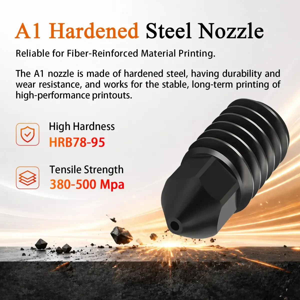 HzdaDeve A1 Mini Hotend Kit 4-Pack (0.2/0.4/0.6mm) | Precision Hardened Steel Nozzles for Bambu Lab A1/A2L Printers - view 4