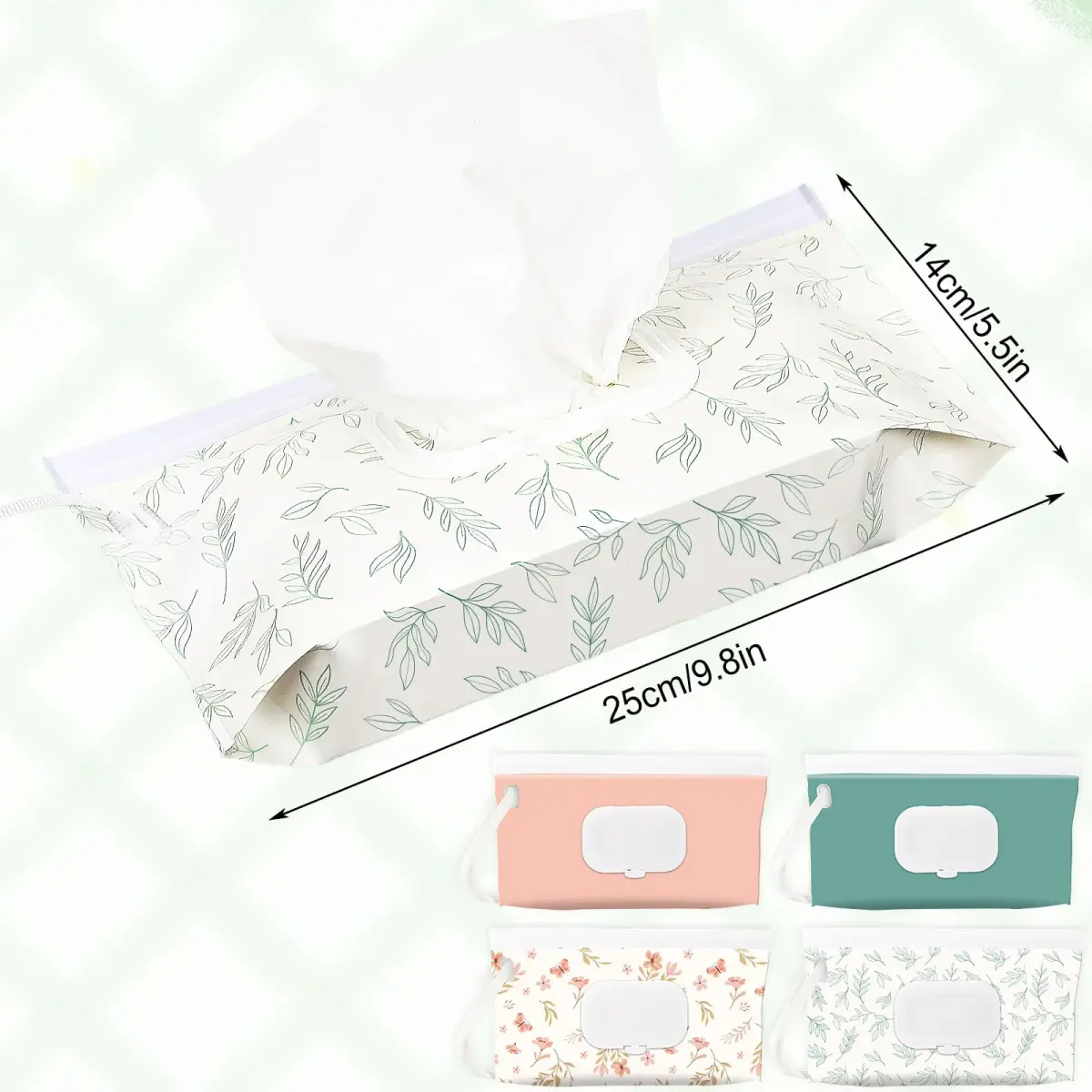 FEBSNOW 4Pcs Baby Wipe Dispenser Holder | Portable Refillable Wet Wipe Pouch - view 2
