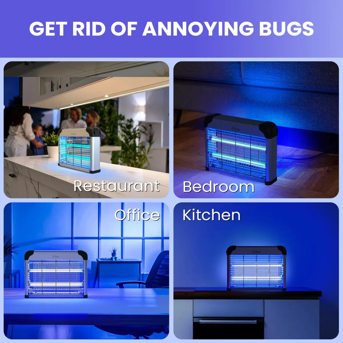 LiBa Bug Zapper Replacement Bulb 10W 2-Pack | 4000-Hour Lifespan UV Lamp for 20W Indoor Zappers - view 7