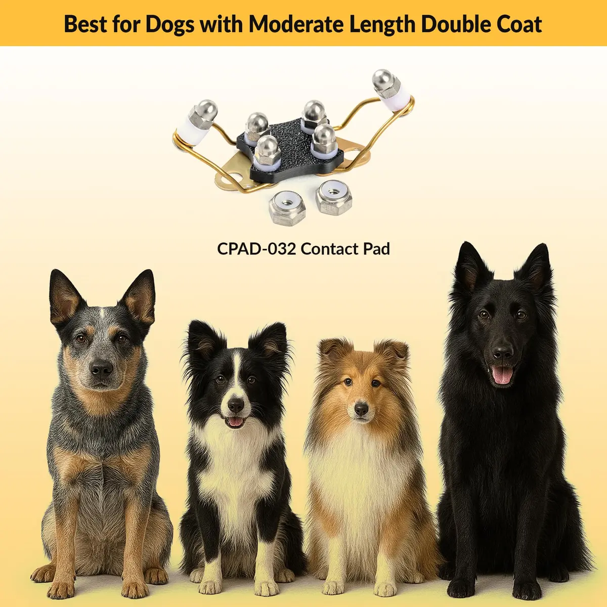 Educator CPAD-032 Winged Titanium Contact Pad | Compatible with E-Collar RX Series, Skin-Friendly Titanium, for Dogs with Moderate Hair Length - view 5