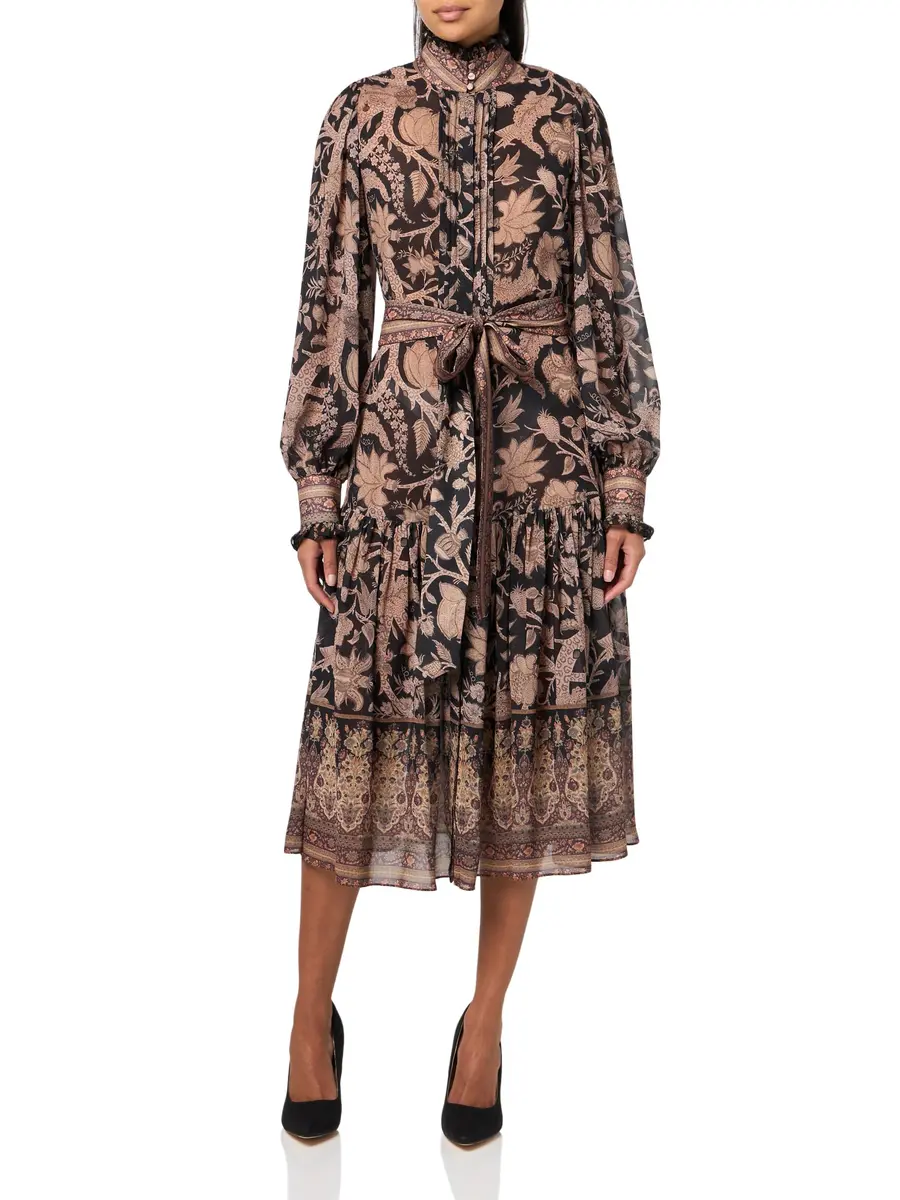 Kobi Halperin Women's Moses Dress, Black Multi, Medium | Effortless luxury, flattering fit, imported from USA - main product image
