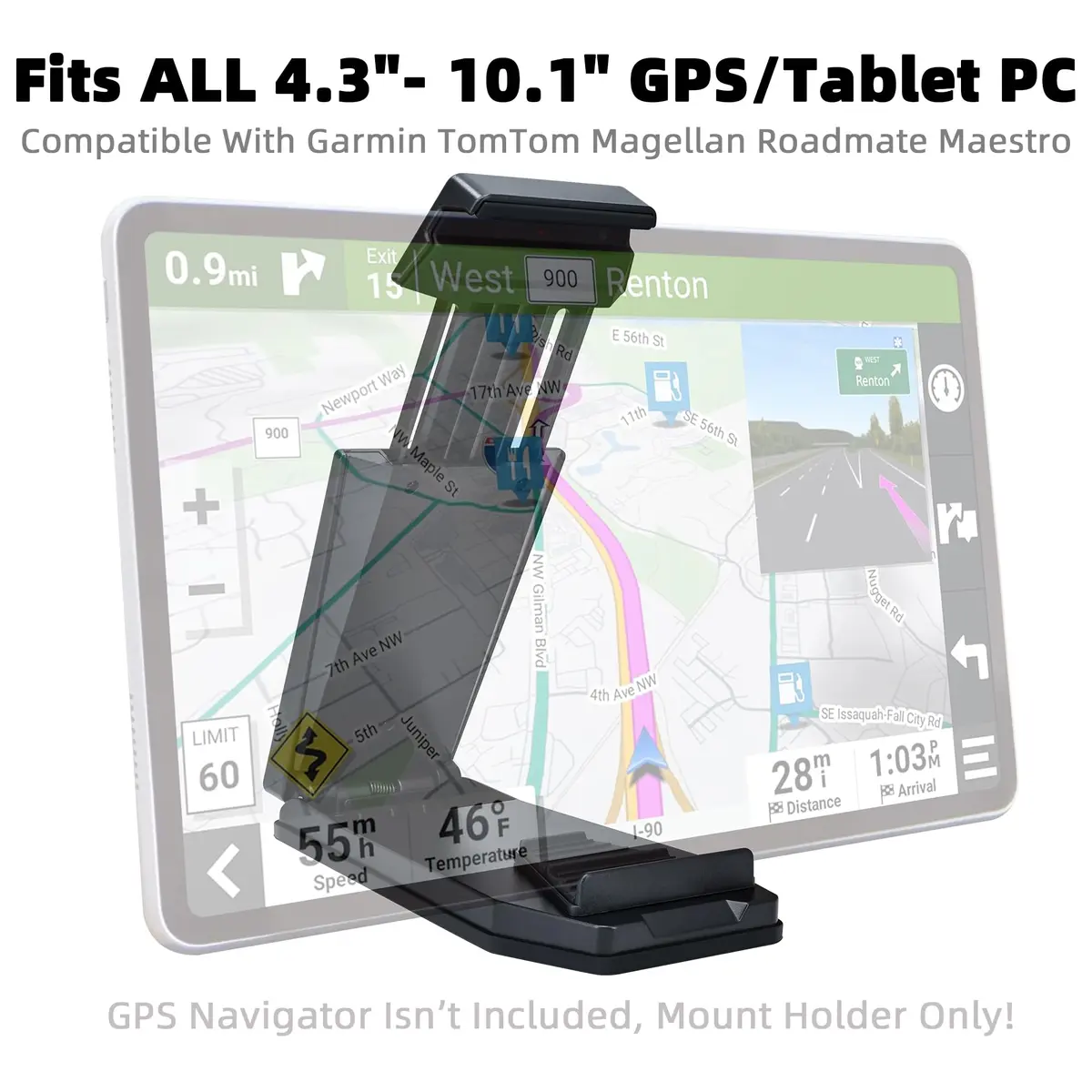 iSaddle Mini Dashboard GPS Mount Holder Phone Tablet PC Navigation (83mm*147mm) | Universal Car & Home Mount - view 4