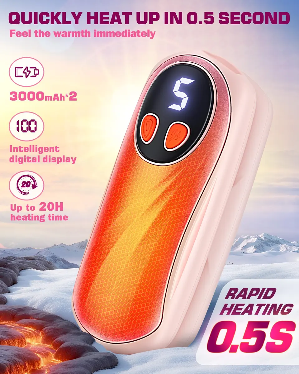 KILeap Hand Warmers Rechargeable 6000mAh | 5-Level Heating, Portable & Reusable - view 2