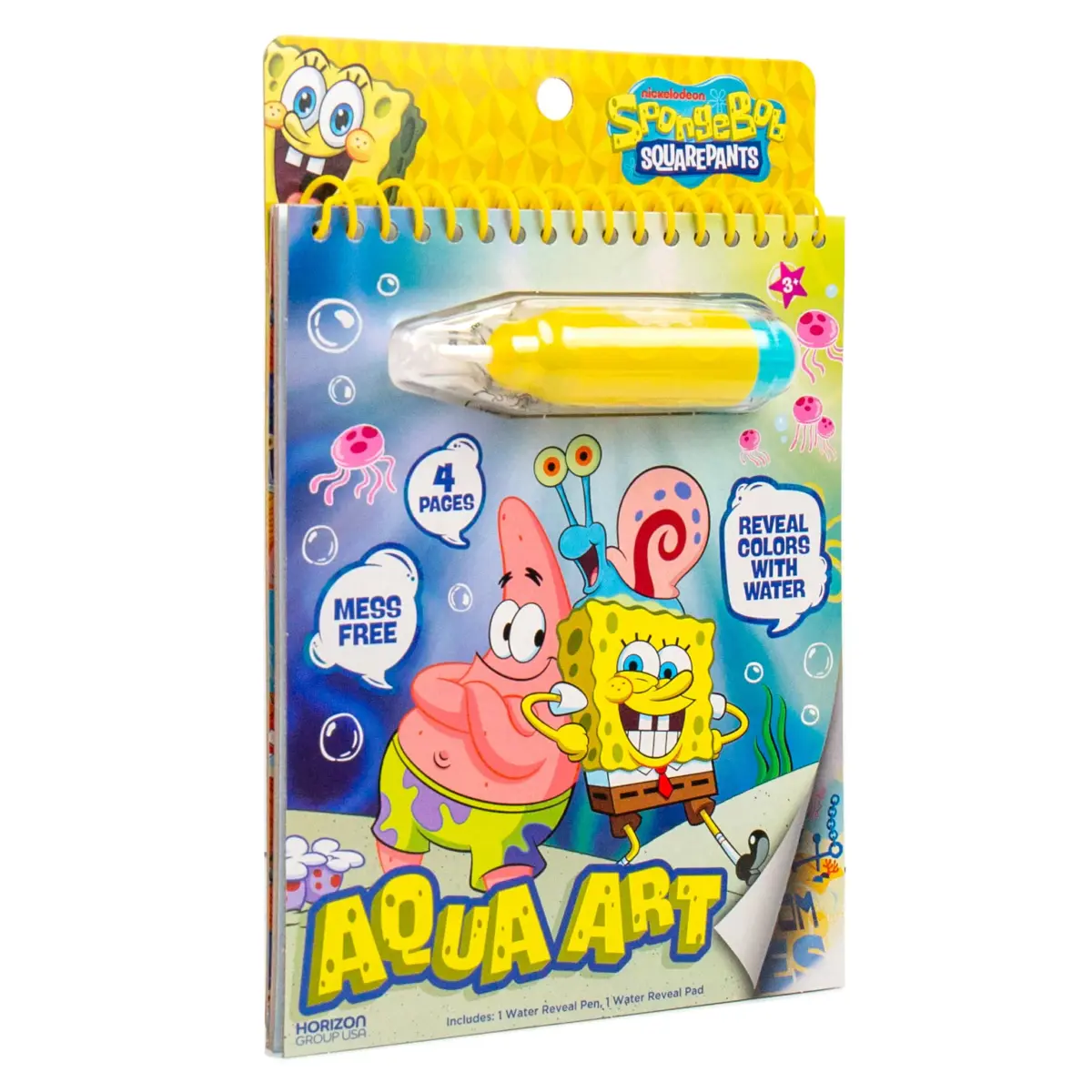 Horizon Group USA Spongebob Aqua Art Mess-Free Water Reveal Coloring Book with Pen 6 x 7.5 in. (4 Pages) | Reusable Travel Activity Pad for Kids Ages 3+ - view 7