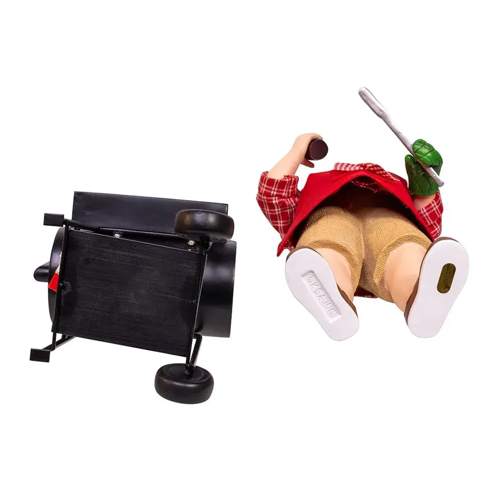 Kurt Adler Fabriche Barbecue Grill Santa 2-Piece Set 28.5cm (11.5") | Festive Holiday Decor - view 6