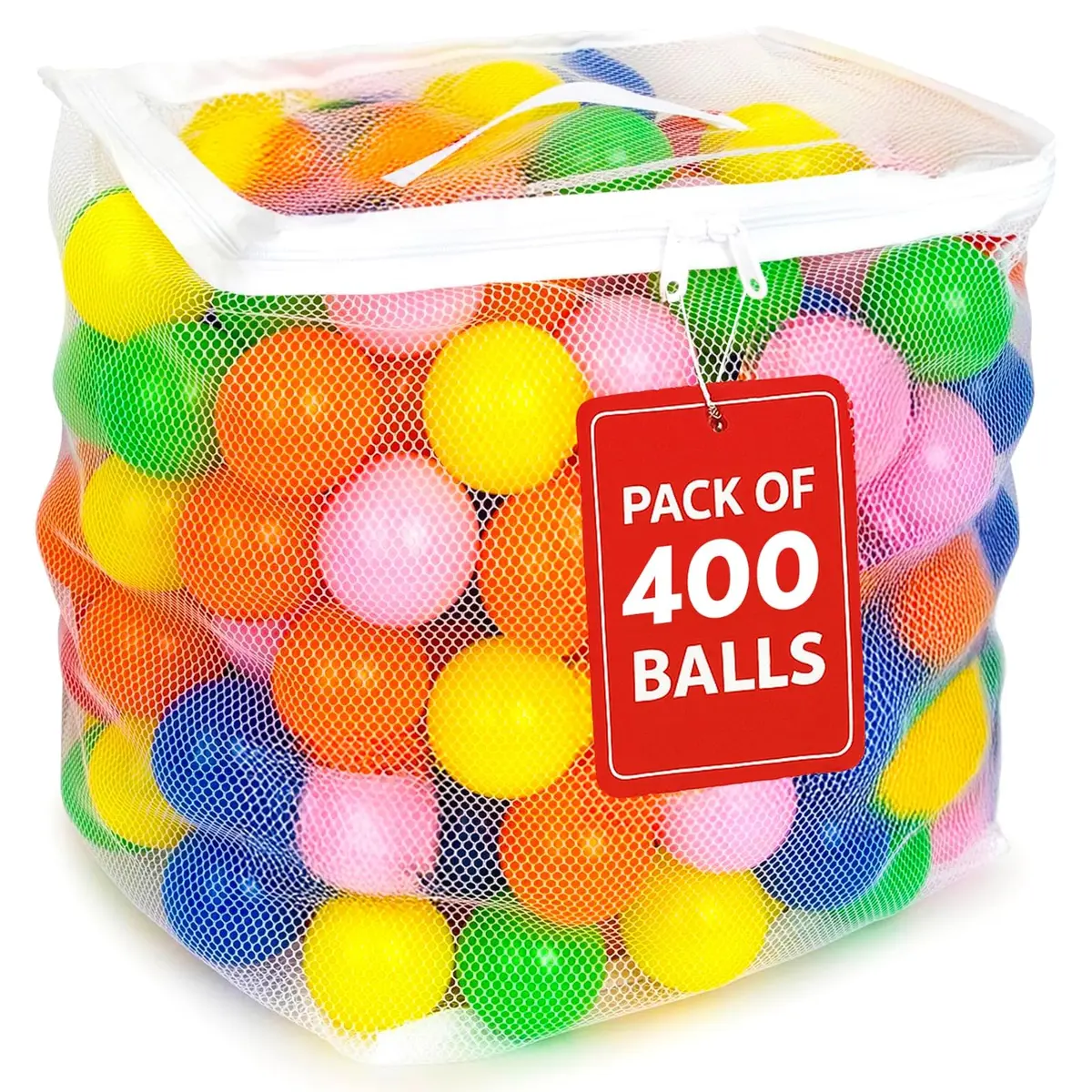 MW SPORTS Plastic Crush Proof Ball Pit Balls for Kids & Toddlers | Assorted Colors, 400 Balls, Safe & BPA-Free - main product image
