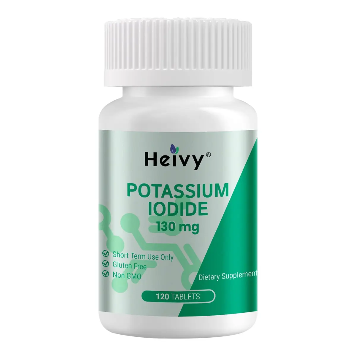 Heivy Potassium Iodide 130mg | Thyroid & Immune Support Tablets, 120 Unflavored, Made in USA - main product image