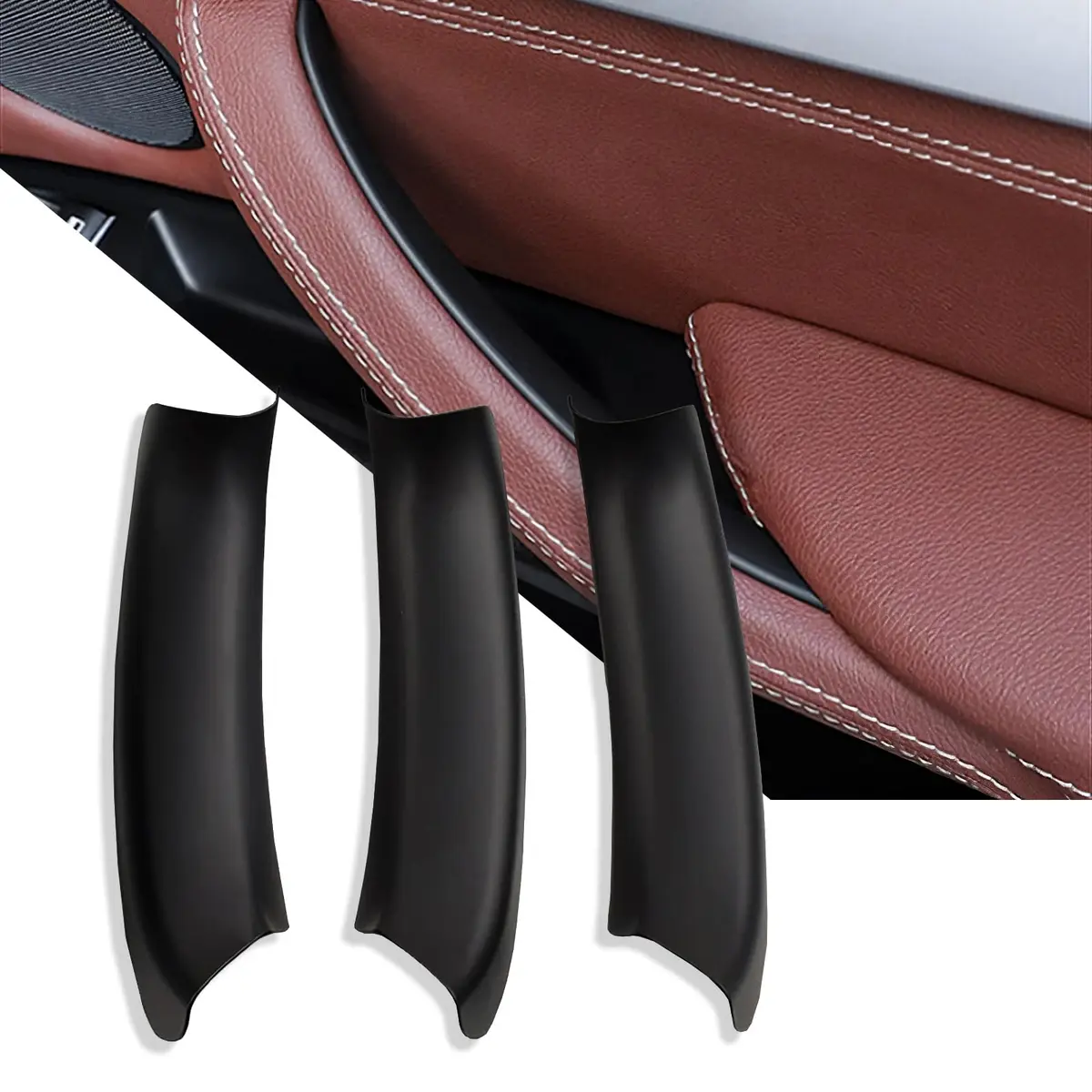 ORIVIN Black 3pcs Interior Door Handle Covers for BMW X3 F25 X4 F26 | Direct Fit Replacement - main product image