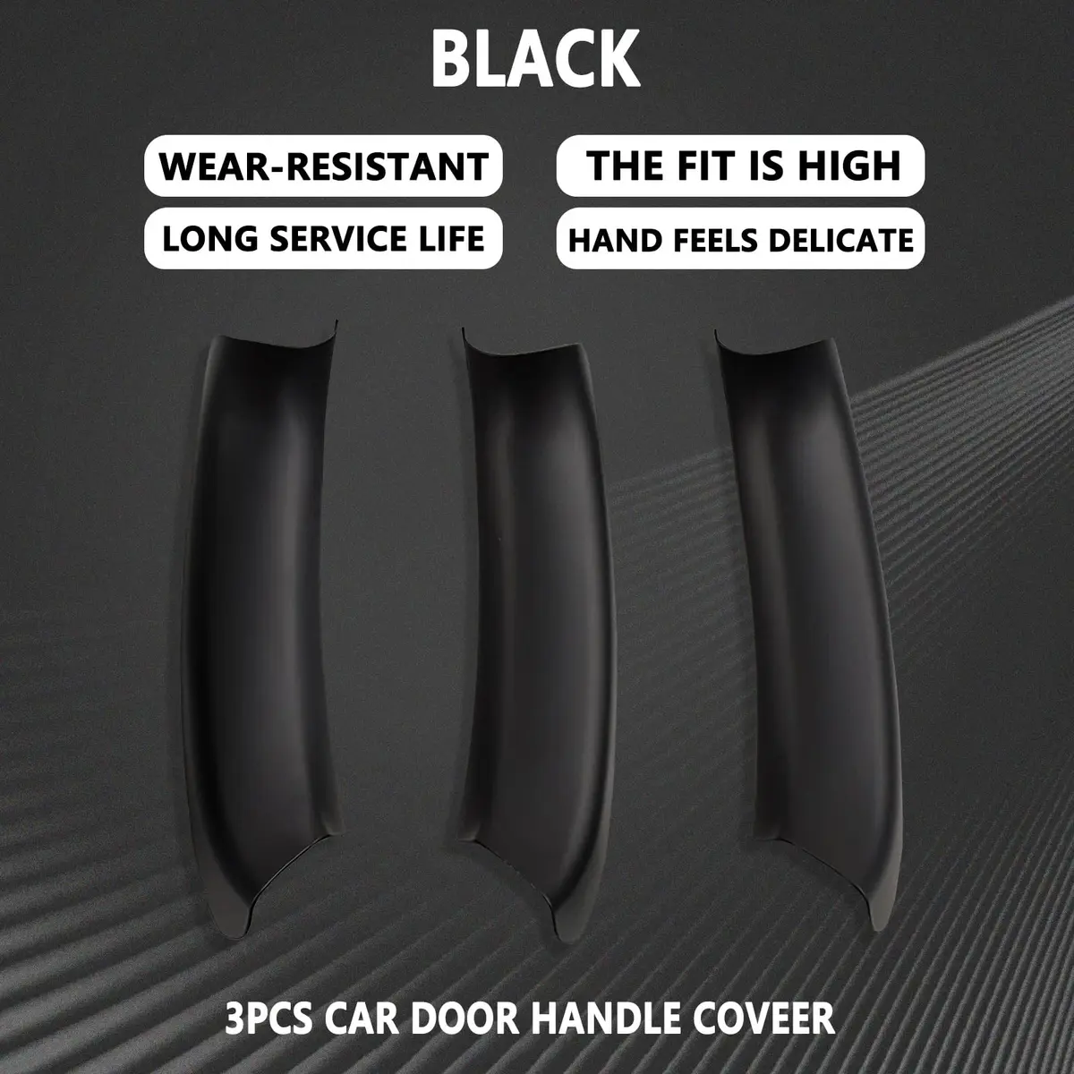 ORIVIN Black 3pcs Interior Door Handle Covers for BMW X3 F25 X4 F26 | Direct Fit Replacement - view 2