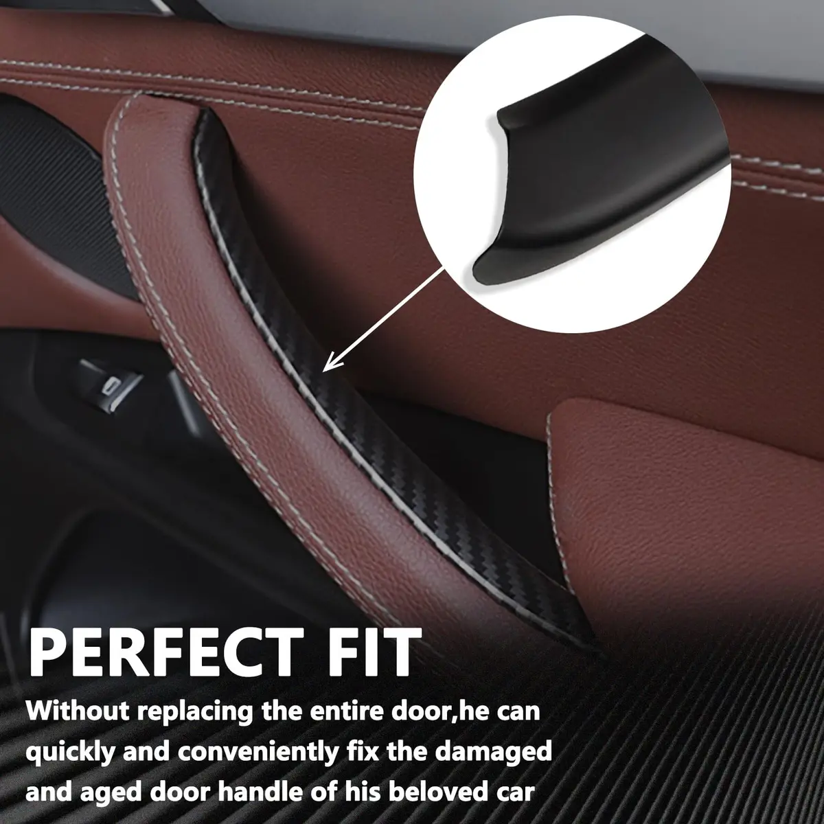 ORIVIN Black 3pcs Interior Door Handle Covers for BMW X3 F25 X4 F26 | Direct Fit Replacement - view 4