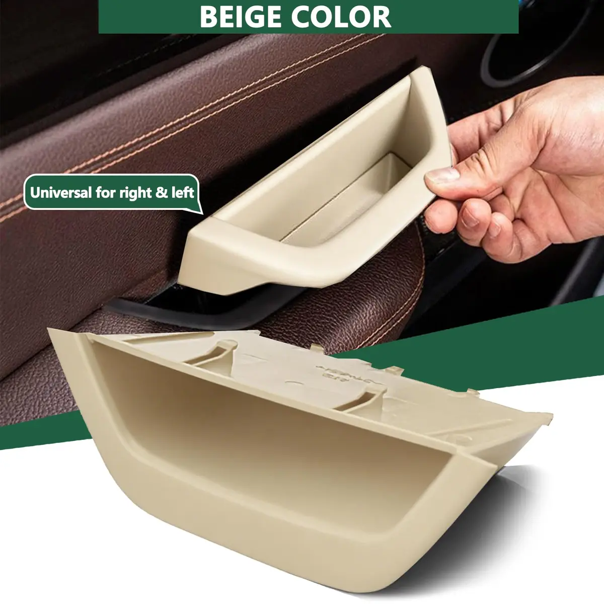 ORIVIN Door Armrest Storage Box Beige for BMW X3 F25 X4 F26 | Direct Fit Interior Handle Organizer - view 2