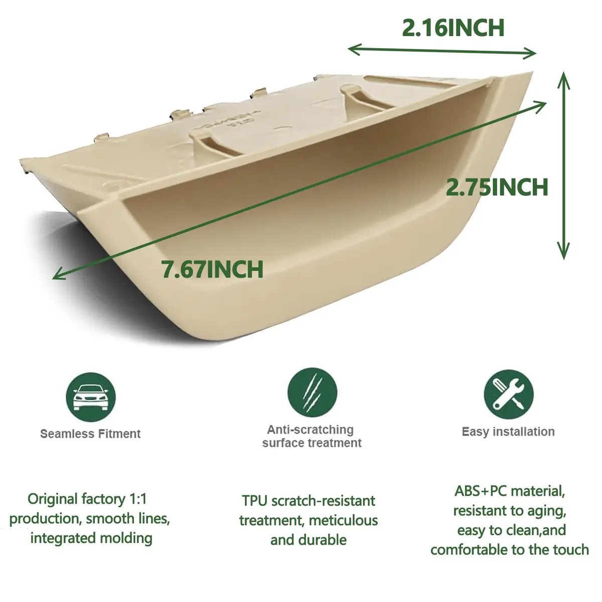 ORIVIN Door Armrest Storage Box Beige for BMW X3 F25 X4 F26 | Direct Fit Interior Handle Organizer - view 3