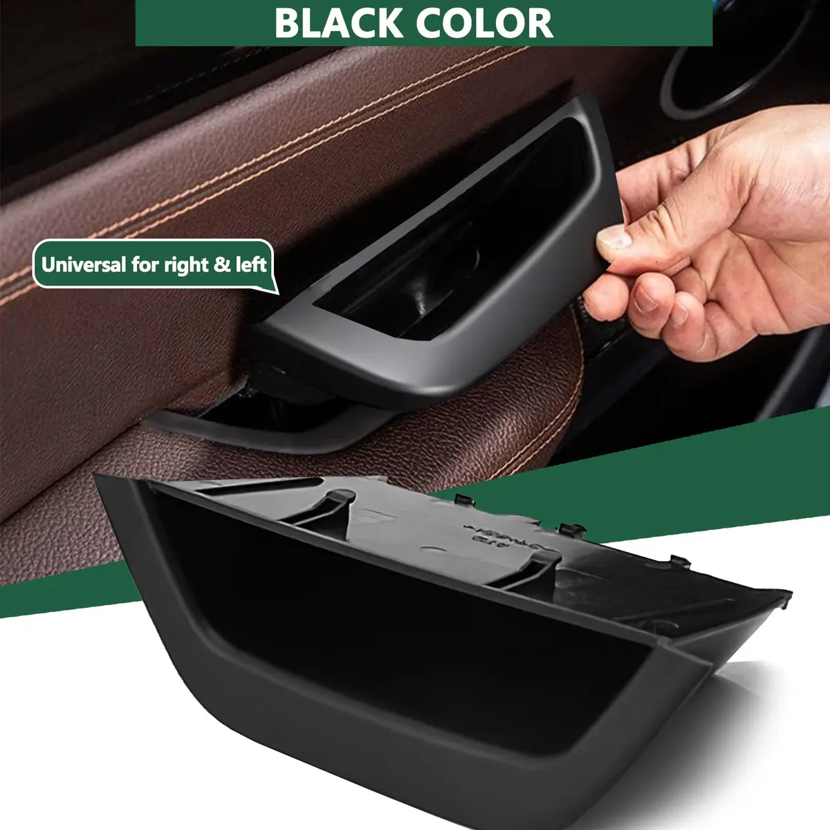 ORIVIN Black Door Armrest Handle Storage Compartment Cover for BMW X3 X4 (Left-Hand Drive) - view 2