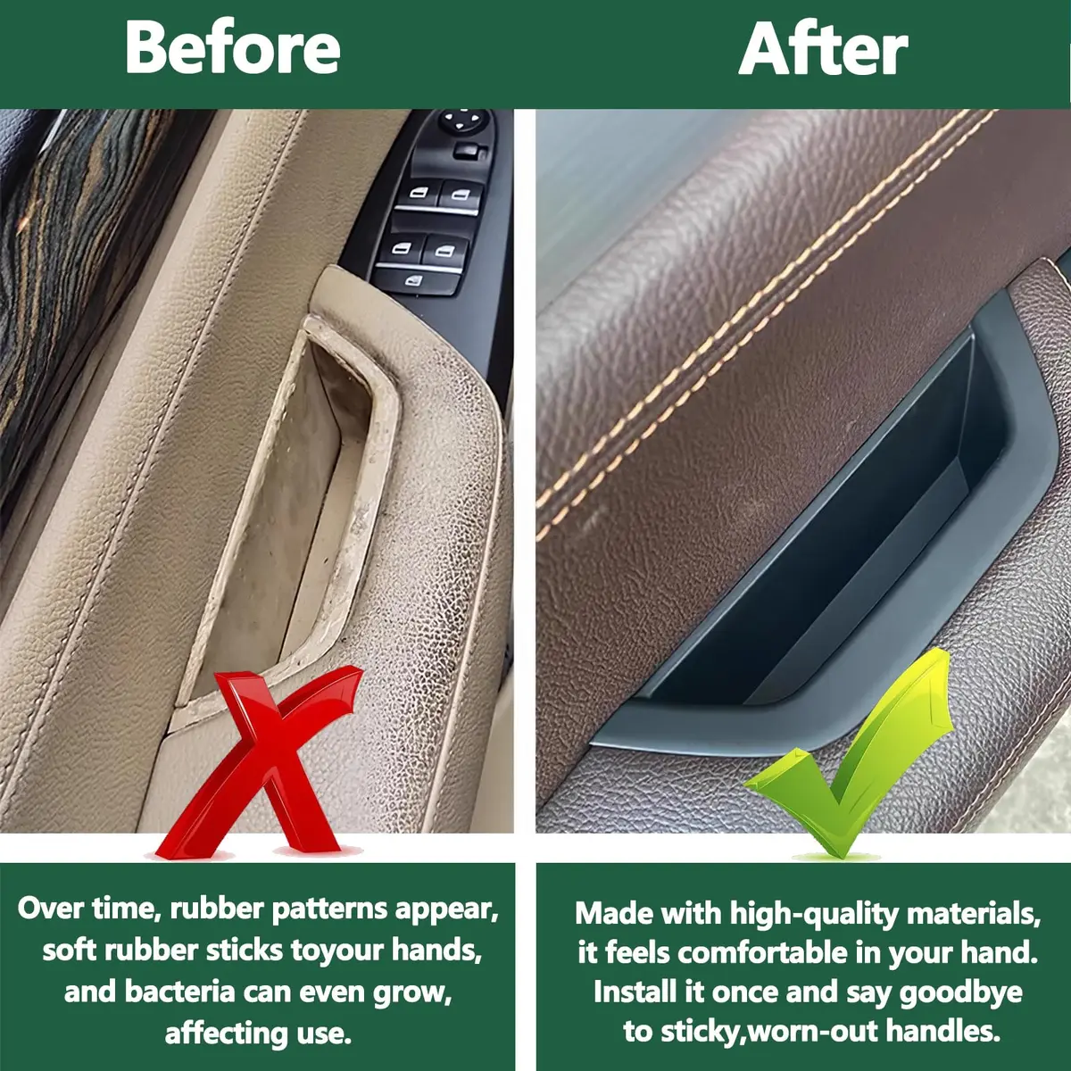 ORIVIN Black Door Armrest Handle Storage Compartment Cover for BMW X3 X4 (Left-Hand Drive) - view 4