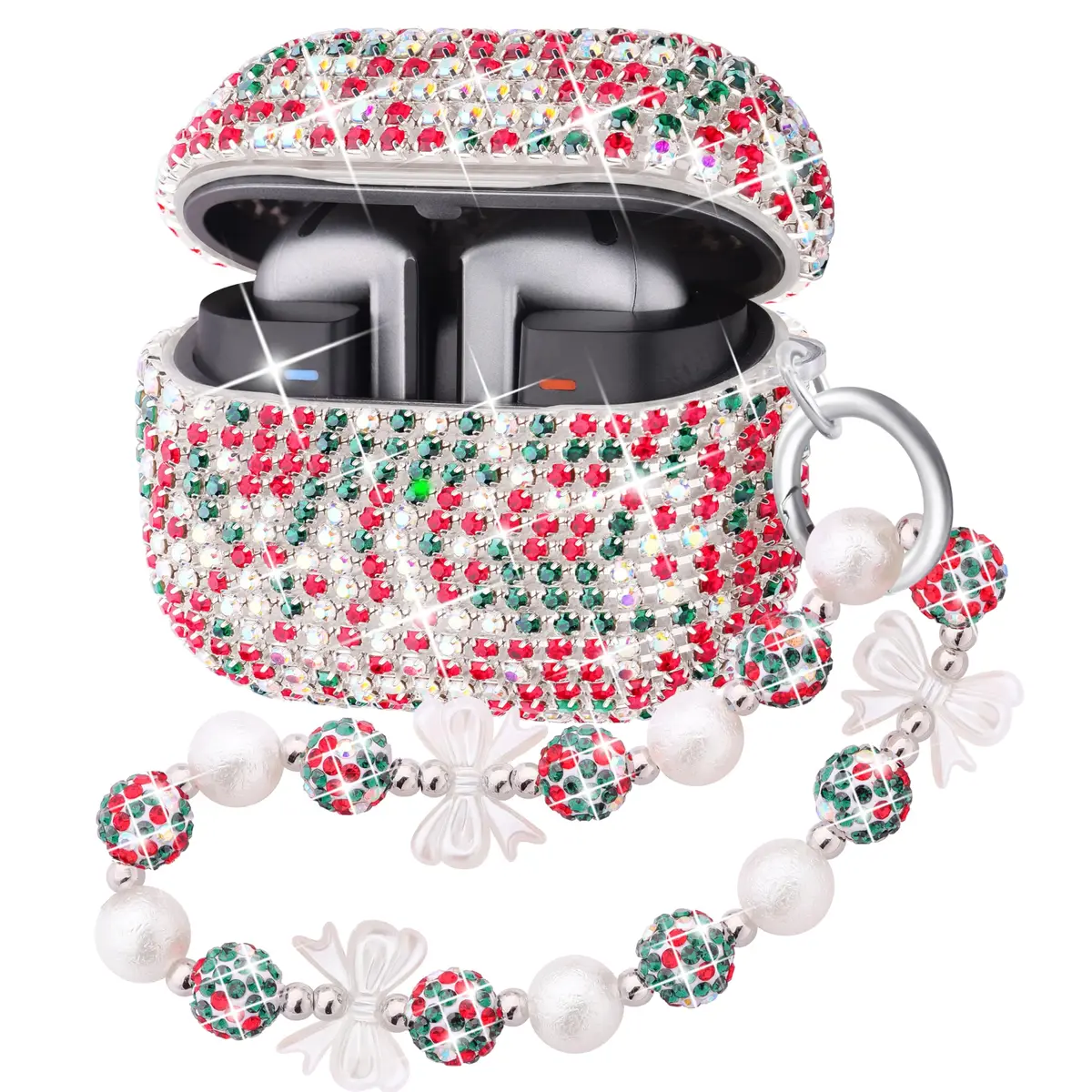 Ucharmbead Bling Case for Samsung Galaxy Buds 3 Pro with Keychain | Christmas Edition - main product image