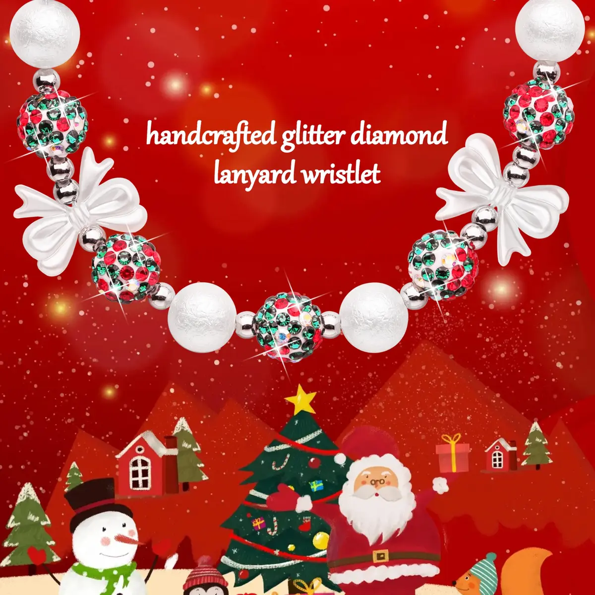 Ucharmbead Bling Case for Samsung Galaxy Buds 3 Pro with Keychain | Christmas Edition - view 5