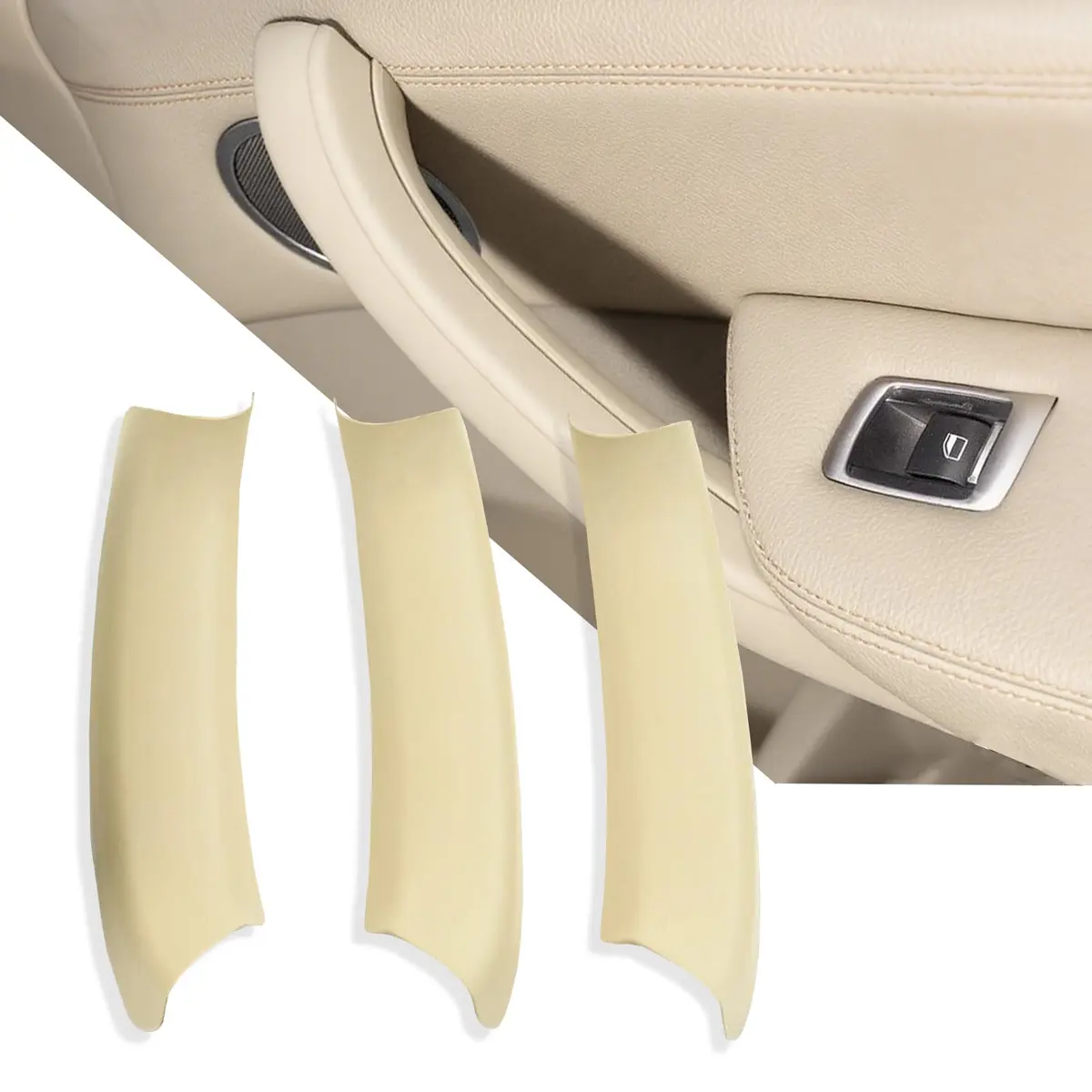 ORIVIN Interior Door Pull Handle Covers Beige for BMW X3 F25 X4 F26 | Set of 3 - main product image