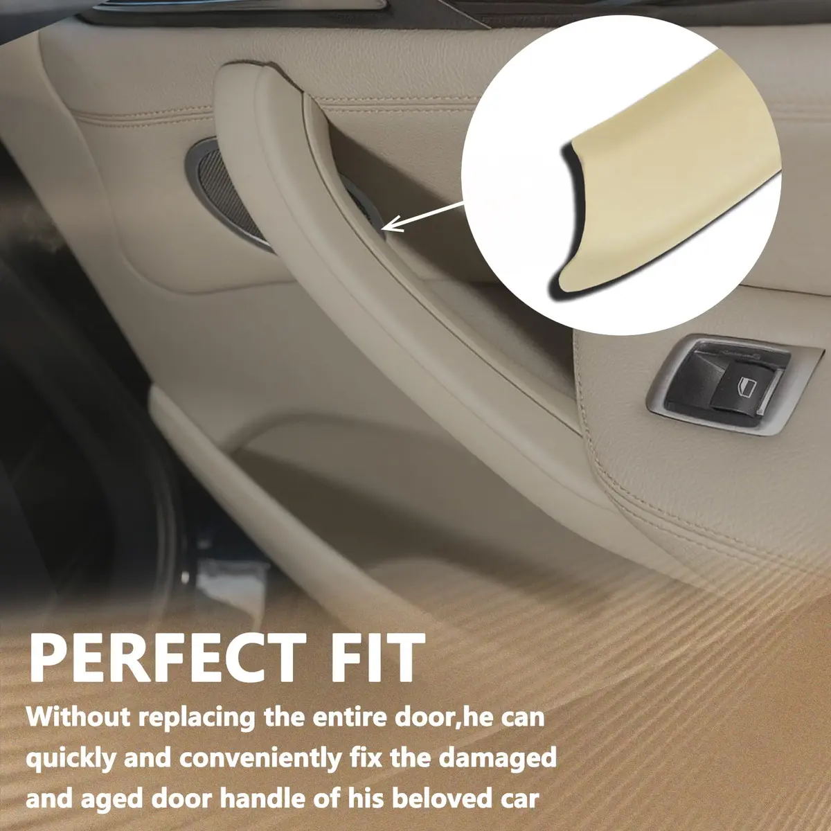 ORIVIN Interior Door Pull Handle Covers Beige for BMW X3 F25 X4 F26 | Set of 3 - view 4