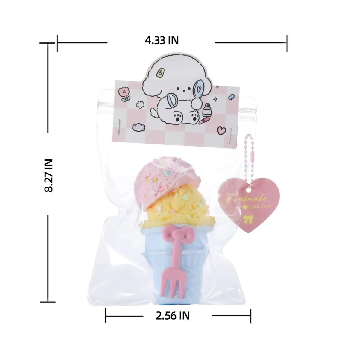 QCROAD SQUISHY Taba Ice Cream Squishy 15.1 cm (5.94" L x 2.76" W x 2.76" H) | Food-Grade Silicone Sensory Toy - view 2