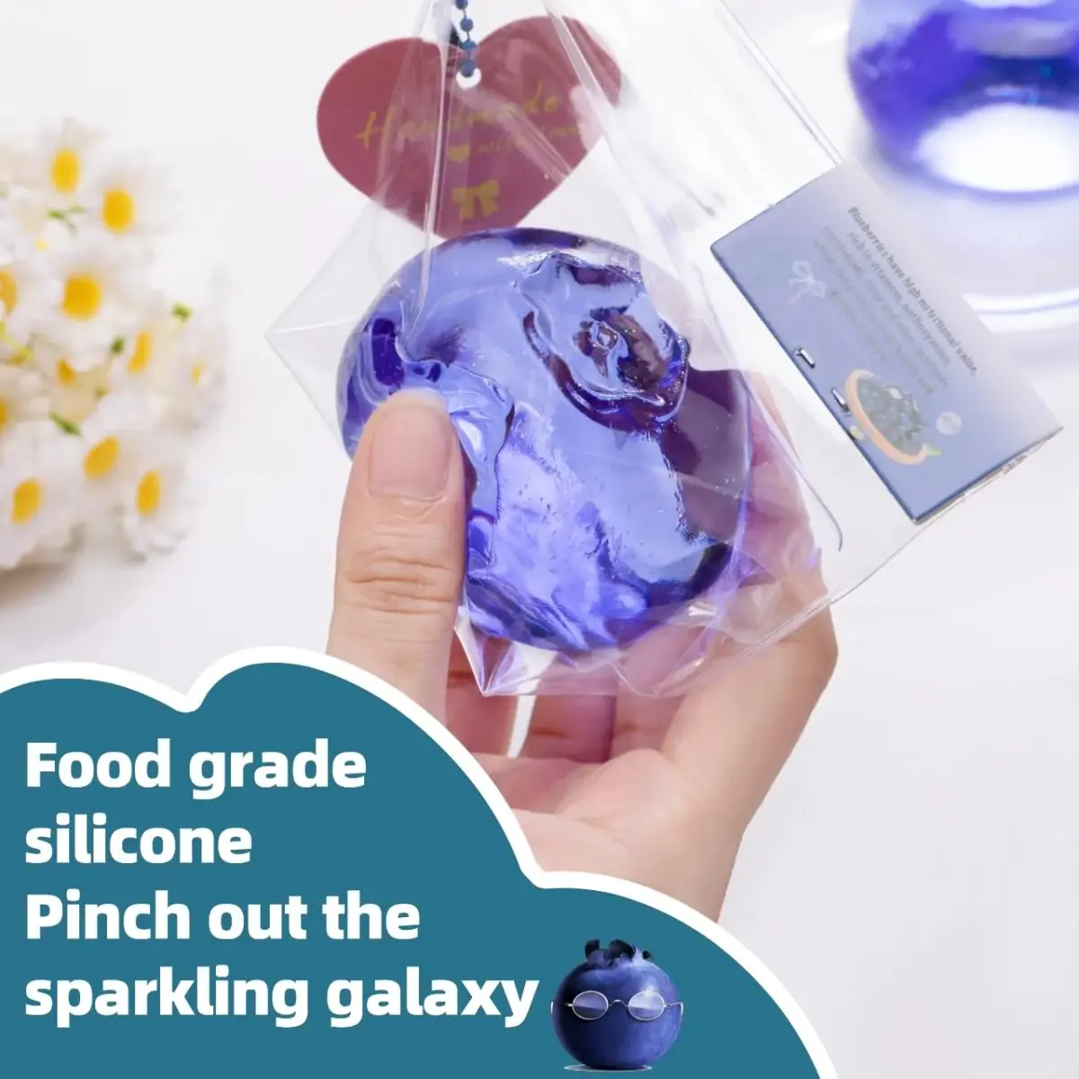 QCROAD SQUISHY Handmade Blueberry Squishy Toy 156 g (5.5 oz) | Safe Non-Toxic Jumbo Mochi Fidget Toy - view 6