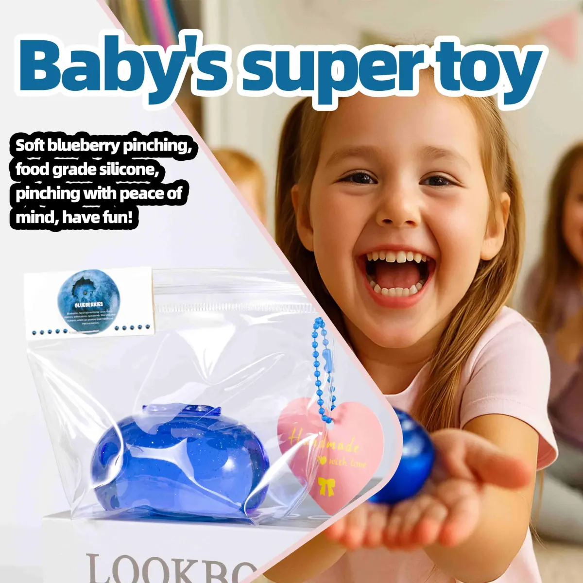 QCROAD SQUISHY Handmade Blueberry Squishy Toy 156 g (5.5 oz) | Safe Non-Toxic Jumbo Mochi Fidget Toy - view 7